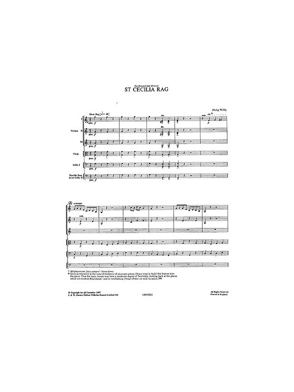 Playstrings Moderately Easy No. 14 St. Cecilia Rag (Wilby)