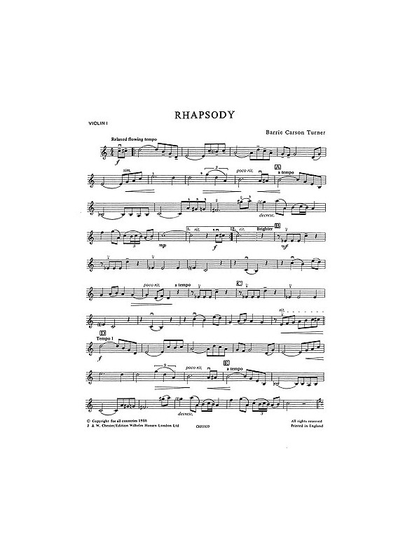 Playstrings Moderately Easy No. 15 Rhapsody (Carson Turner)