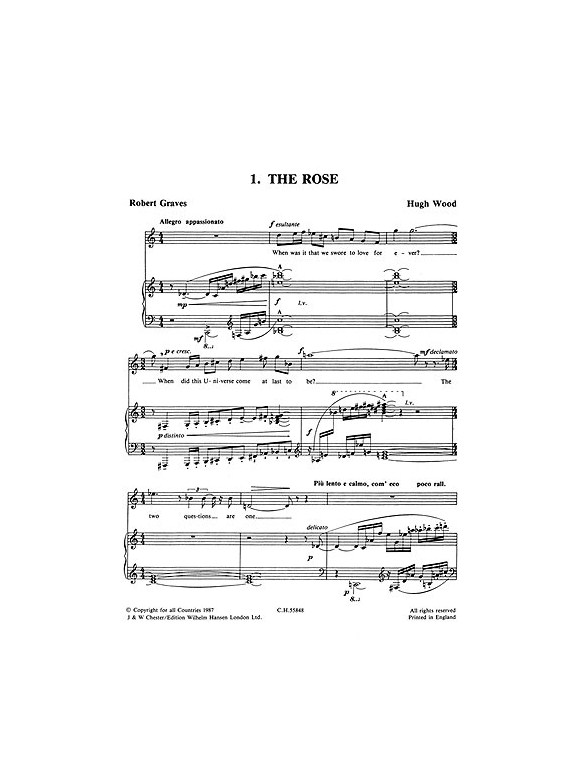 Hugh Wood: Graves Songs Set 1 Op.18