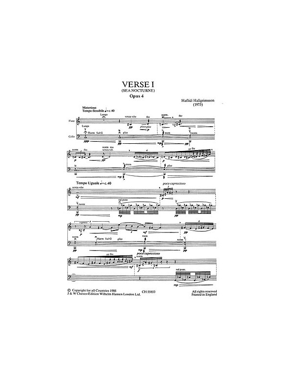 Hallgrimsson: Verse 1 for Flute and Cello