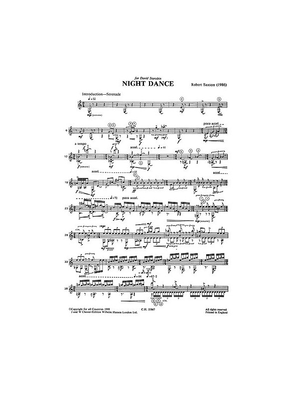 Robert Saxton: Night Dance For Guitar