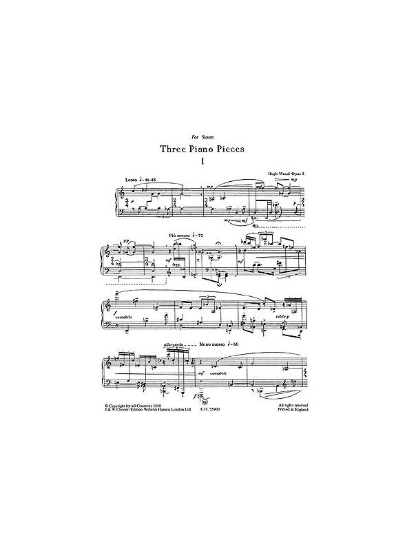 Hugh Wood: Three Piano Pieces Op.5