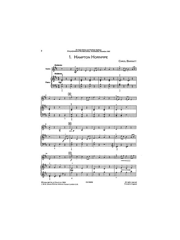 Carol Barratt: Briarwood Suite For Violin And Piano