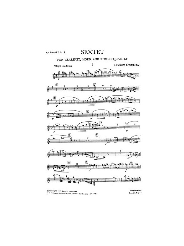 Lennox Berkeley: Sextet Op. 47 (Parts)