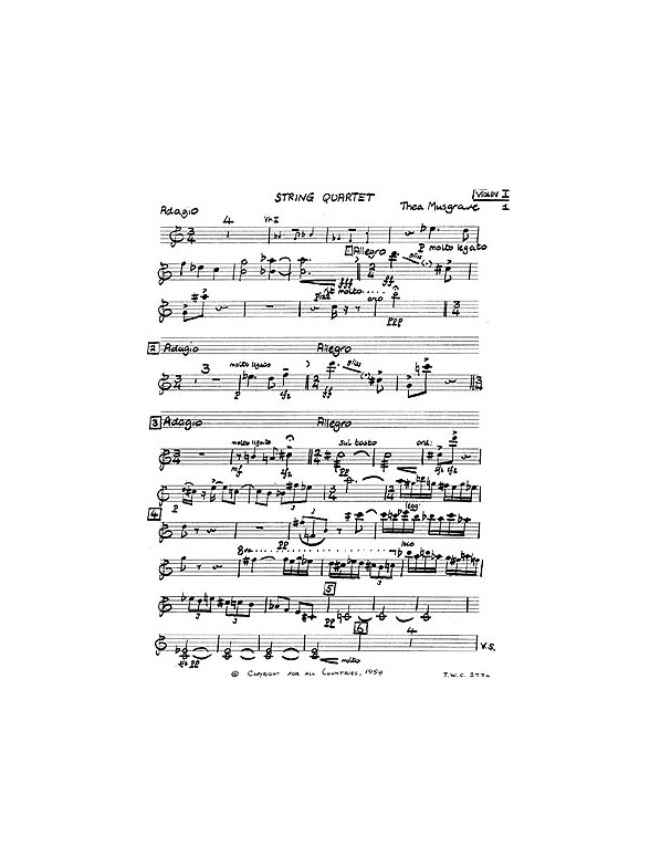 Thea Musgrave: String Quartet (Parts)