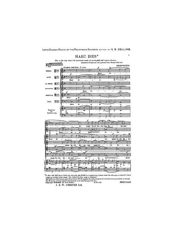 John Sheppard: Haec Dies