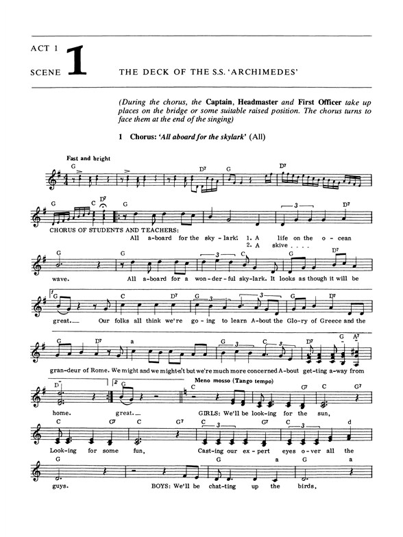 All Aboard Libretto/Melody Part