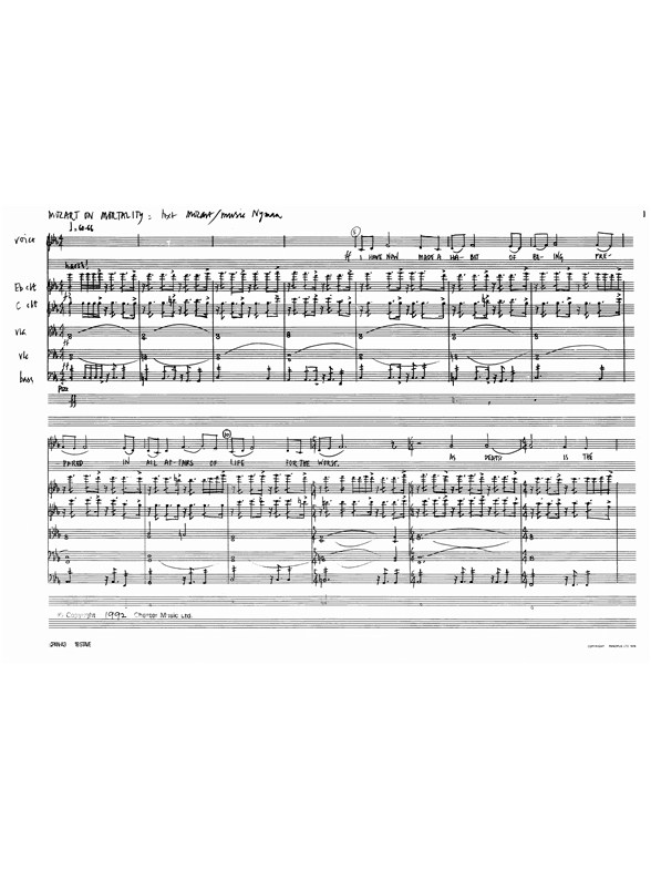 Michael Nyman: Mozart On Mortality (Score)