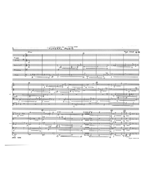 Hugh Wood: Funeral Music for Brass Quintet (Score)