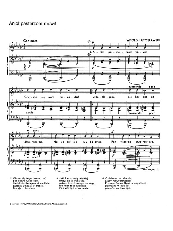 Witold Lutoslawski: Twenty Polish Christmas Carols (Vocal Score - Polish)