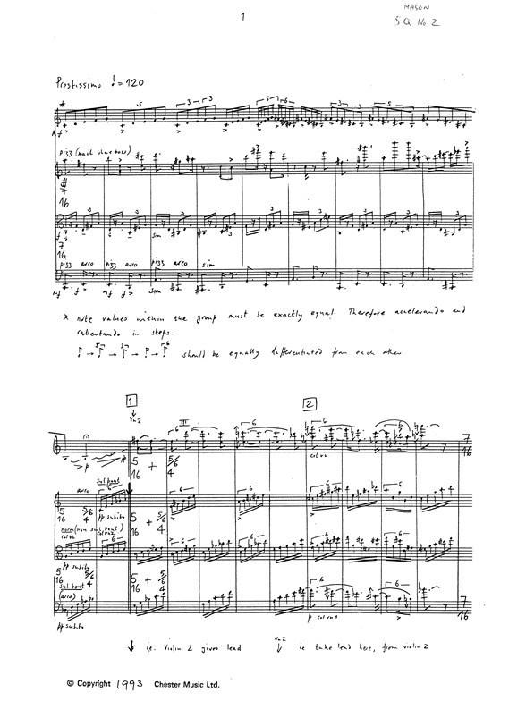 Benedict Mason: String Quartet No.2
