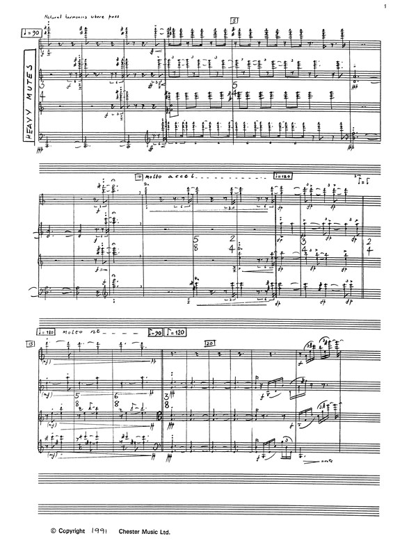 Benedict Mason: String Quartet No1 (Score)