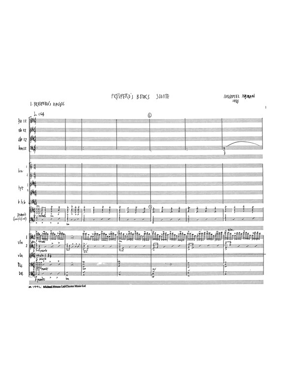 Michael Nyman: Prospero's Books Suite (Full Score)