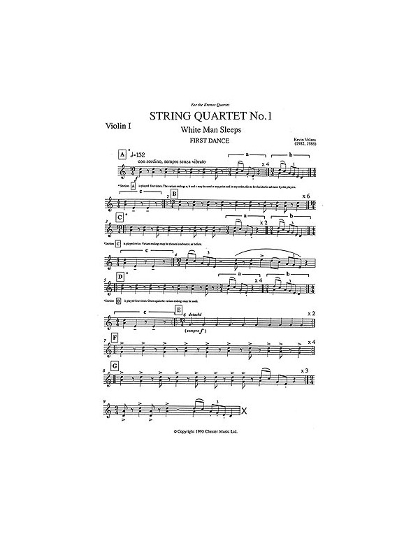 Kevin Volans: String Quartet No. 1 White Man Sleeps (Parts)
