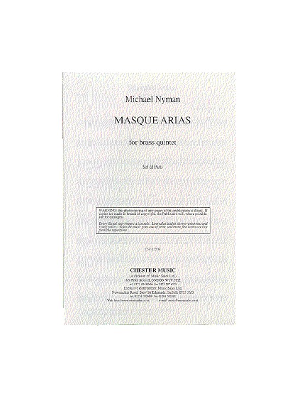 Michael Nyman: Masque Arias For Brass Quintet Parts