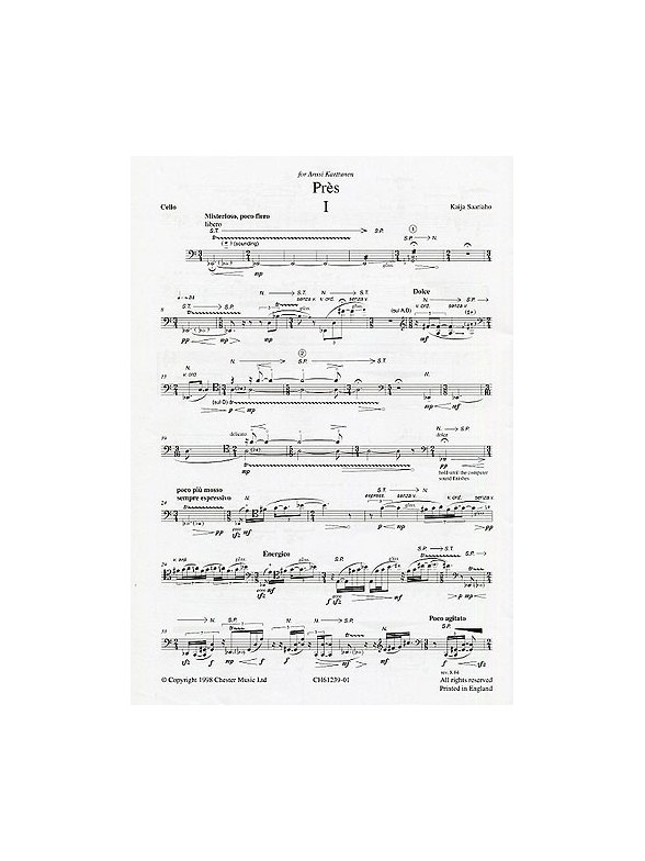 Kaija Saariaho: Pres (Cello Part)