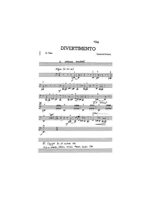 Premru: Divertimento 10 Parts (9 Movements) (Parts)