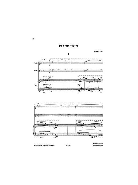 Judith Weir: Piano Trio (Score And Parts)