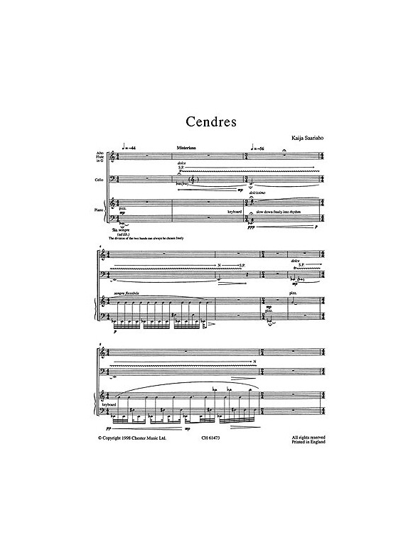 Kaija Saariaho: Cendres