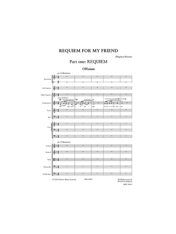 Preisner: Requiem For My Friend (Full Score)