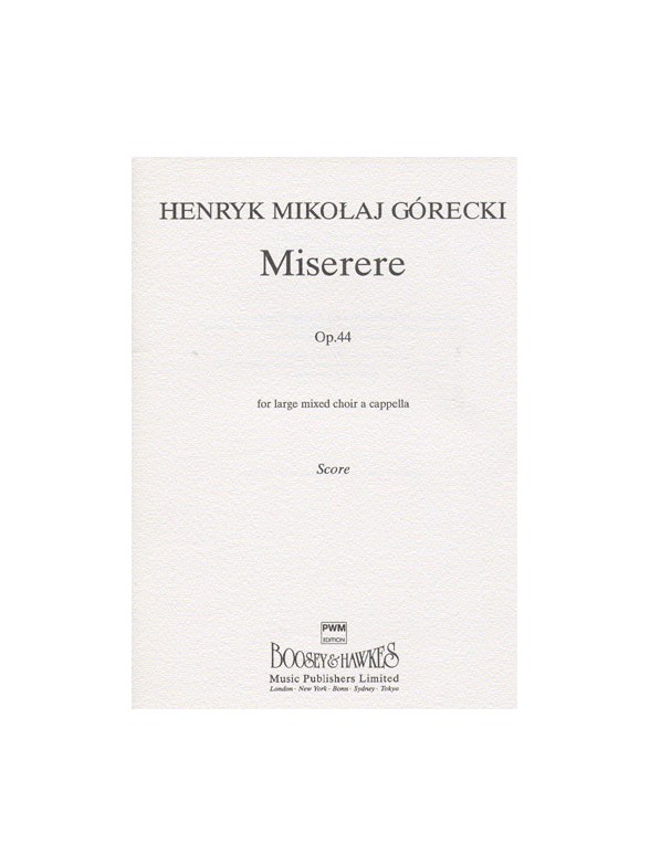 Henryk Gorecki: Miserere Op.44 (Vocal Score)