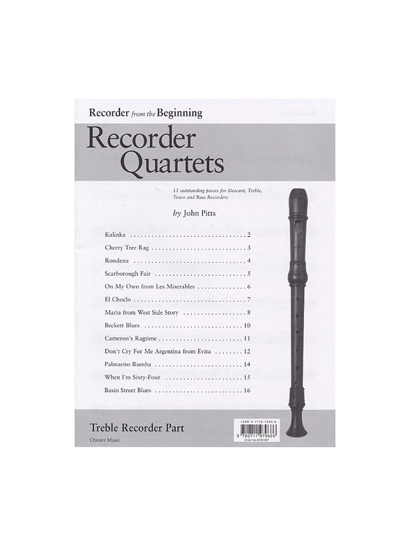Recorder Quartets: Treble Recorder Part