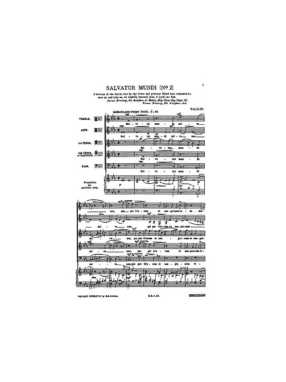 Thomas Tallis: Salvator Mundi (2nd Setting)