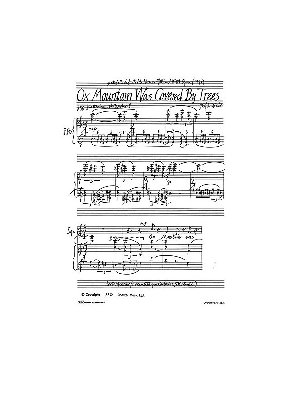 Judith Weir: Ox Mountain Was Covered By Trees (Vocal Score)