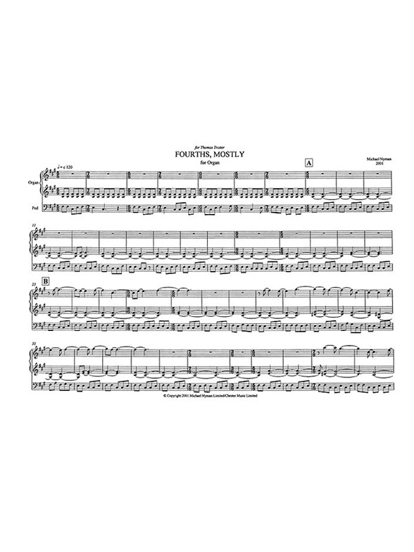 Michael Nyman: Fourths Mostly For Organ Solo