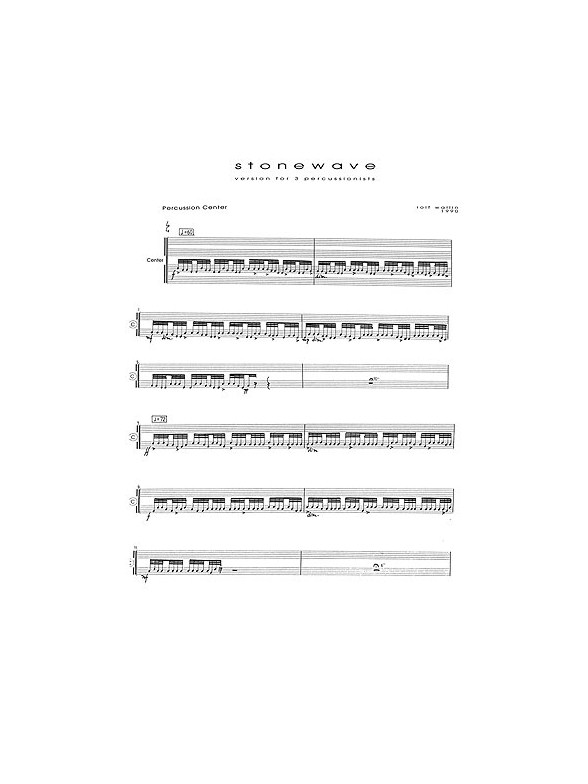 Rolf Wallin: Stonewave For 3 Percussionists (Parts)