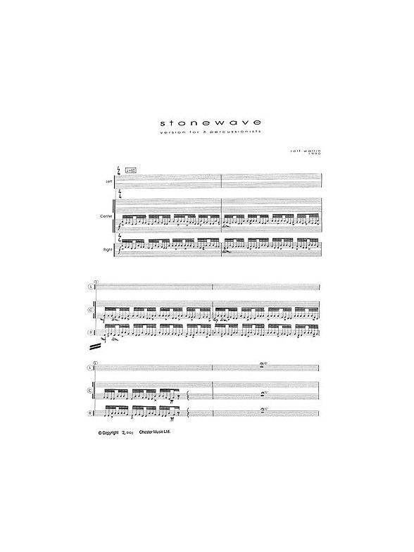 Rolf Wallin: Stonewave For Three Percussionists (Score)