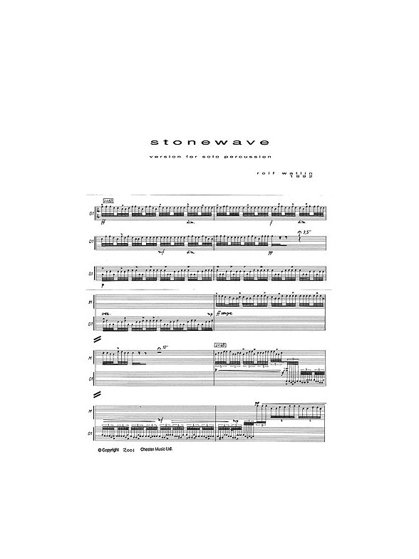 Rolf Wallin: Stonewave For Solo Percussion (Score)