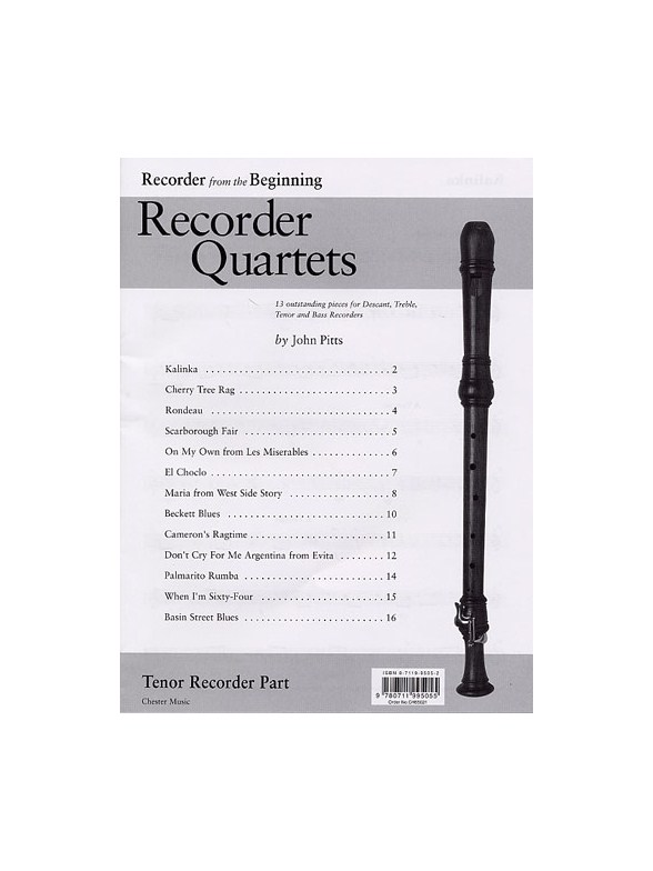Recorder Quartets: Tenor Recorder Part