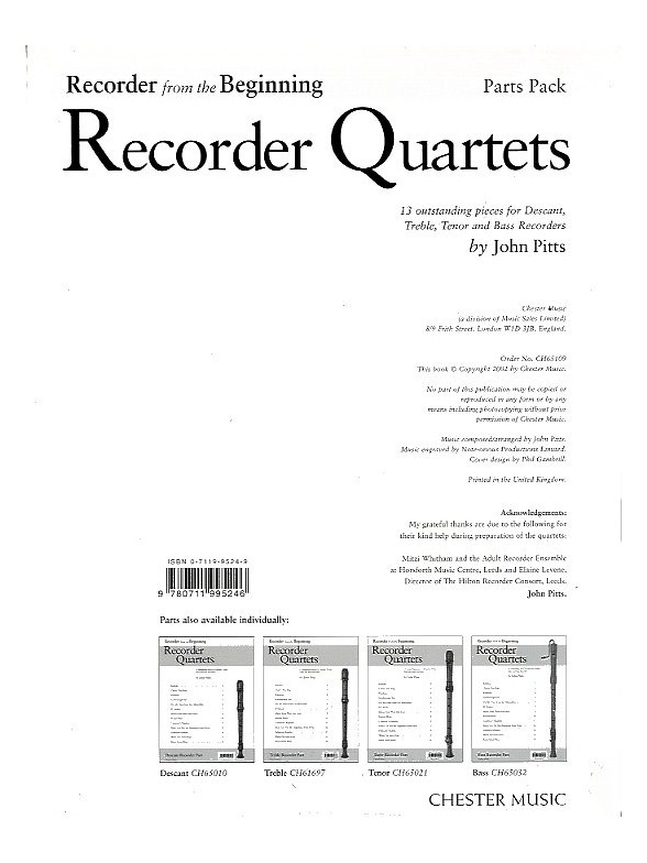 Recorder From The Beginning: Recorder Quartets (Set Of Parts)