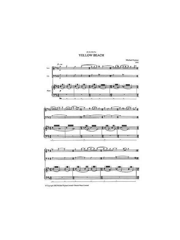 Michael Nyman: Yellow Beach (Score And Parts)