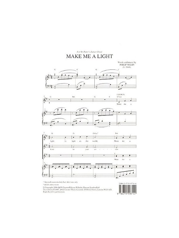 Philip Wilby: Make Me A Light (Unison Voices)