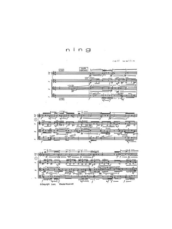 Rolf Wallin: ning (Score And Parts)