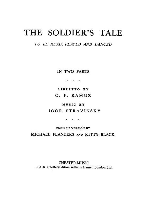 Igor Stravinsky: Soldiers Tale Libretto (English)