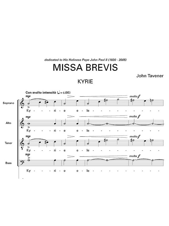 John Tavener: Missa Brevis (Mixed Voices)