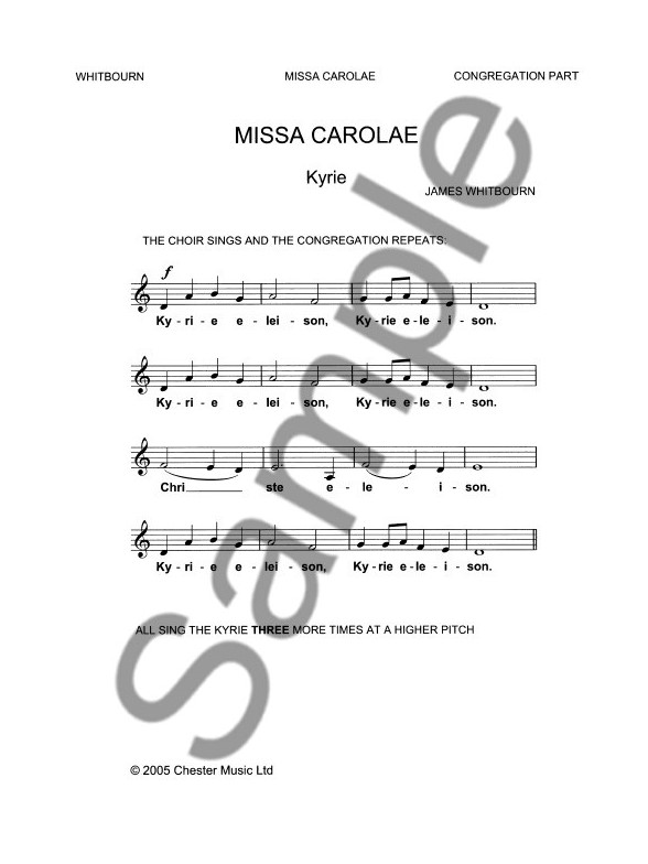 James Whitbourn: Missa Carolae (Congregation Part) Pack Of 50