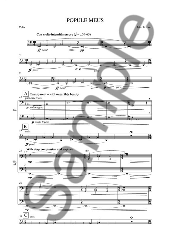 John Tavener: Popule Meus - a Meditation (Solo Part)