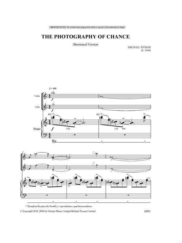 Michael Nyman: The Photography Of Chance (Piano Trio) - Short Version