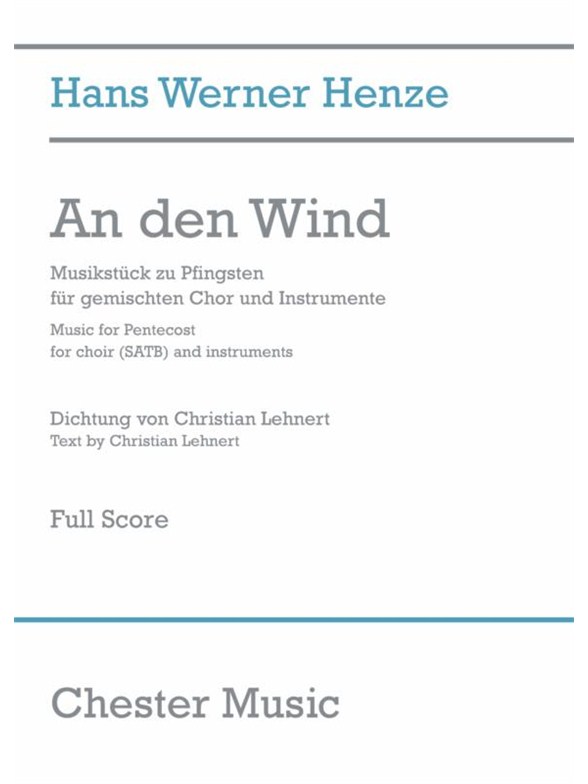 Hans Werner Henze: An Den Wind (Full Score)