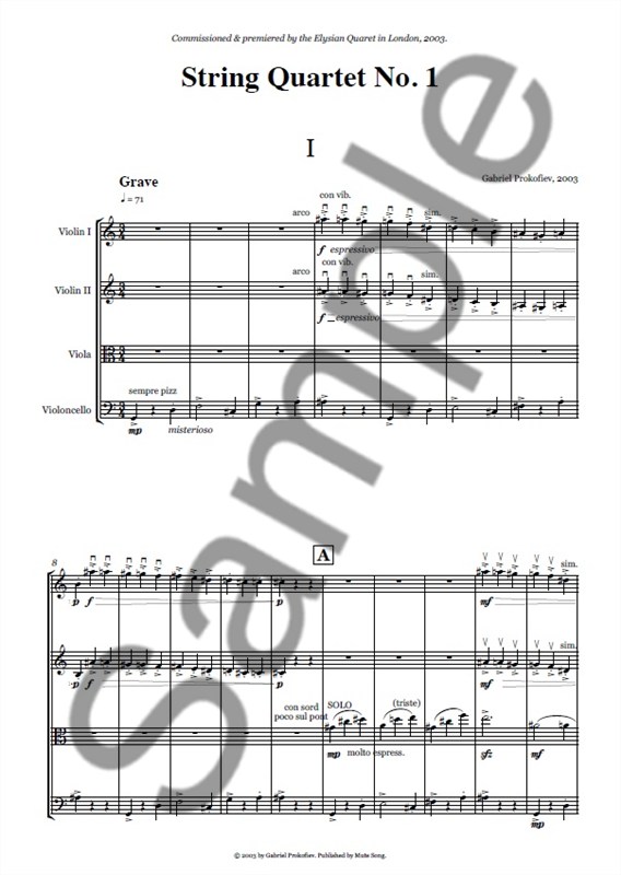 Gabriel Prokofiev: String Quartet No. 1