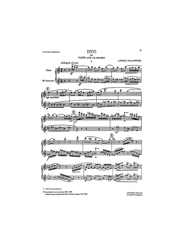 Antoni Szalowski: Duo For Flute and Clarinet