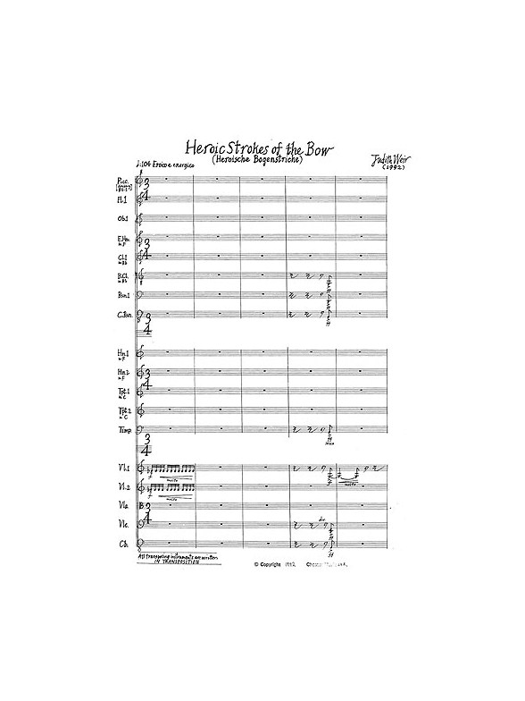 Judith Weir: Heroic Strokes Of The Bow (Score)
