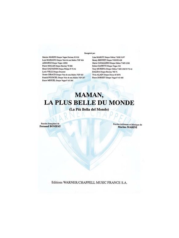 Luis Mariano: Maman, la plus belle du monde (La Più Bella del Mondo)