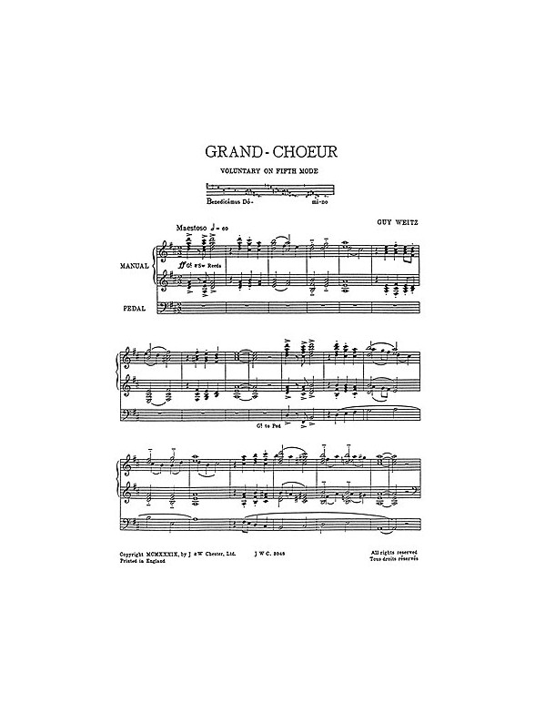 Guy Weitz: Grand Choeur For Organ