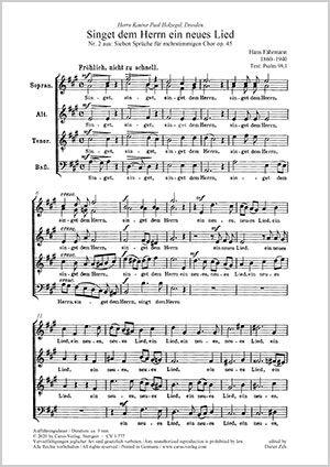 Singet dem Herrn ein neues Lied : Op. 45,2