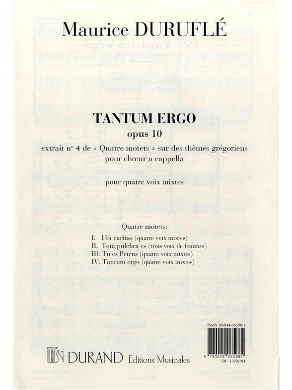 Maurice Durufle: Tantum Ergo - Quatre Motets No.4 (SATB)